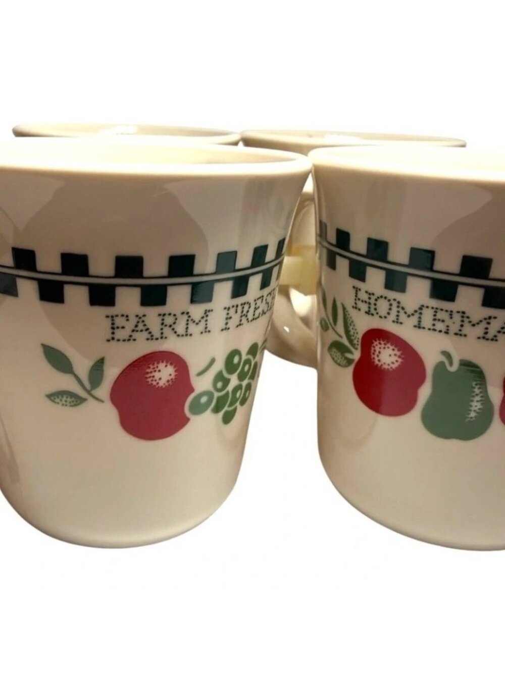 VTG Corelle Coffee Mugs Farm Fresh 4 Cottagecore Grandma Core Country Corning